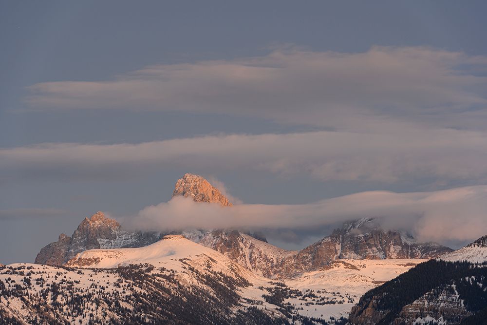 USA-Wyoming. Grand Teton and clouds from west side of Tetons art print by Howie Garber for $57.95 CAD