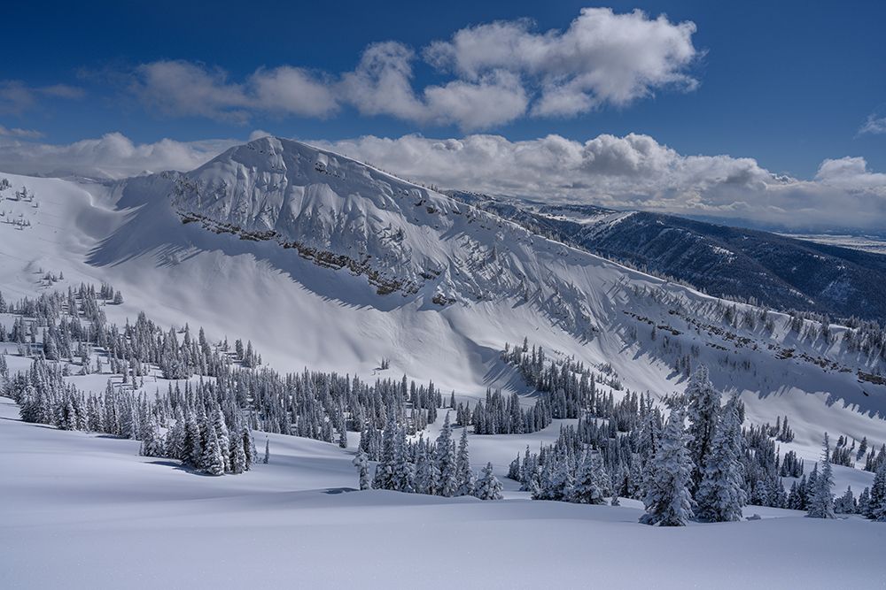 USA-Wyoming. Landscape of Peaked Mountain and Grand Targhee Resort with new snow art print by Howie Garber for $57.95 CAD
