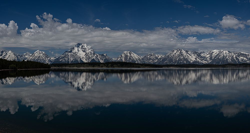 USA-Wyoming Panoramic landscape of Teton Mountains reflected in Jackson Lake in springtime art print by Howie Garber for $57.95 CAD