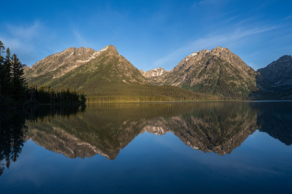 USA, Wyoming. Landscape of Mount Woodring and St. John from Leigh Lake, Grand Teton National Park. art print by Howie Garber for $57.95 CAD
