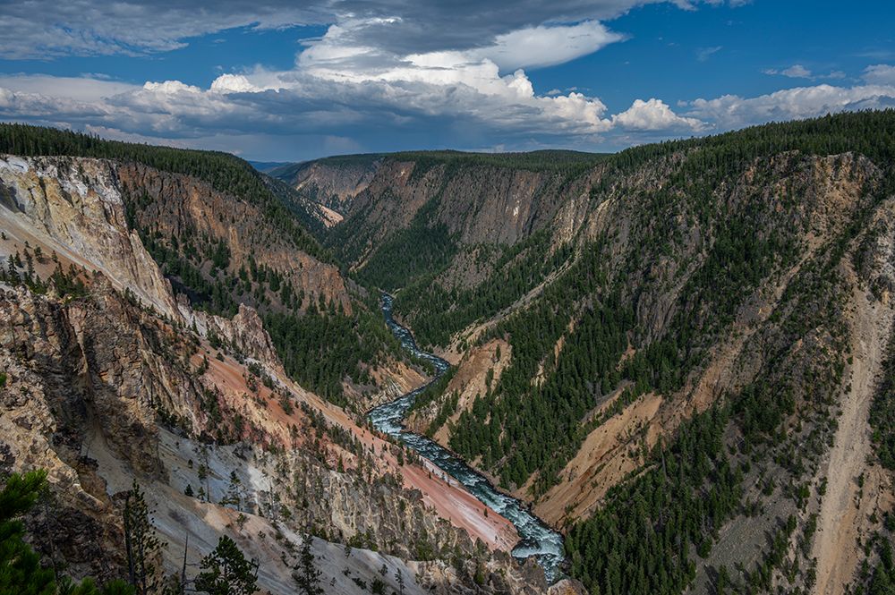 USA, Wyoming. Yellowstone River and Grand Canyon, Yellowstone National Park from Inspiration Point art print by Howie Garber for $57.95 CAD