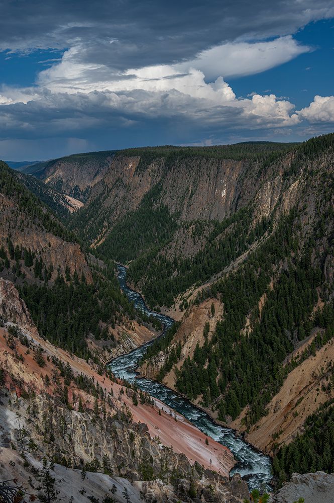 USA, Wyoming. Yellowstone River and Grand Canyon, Yellowstone National Park from Inspiration Point art print by Howie Garber for $57.95 CAD