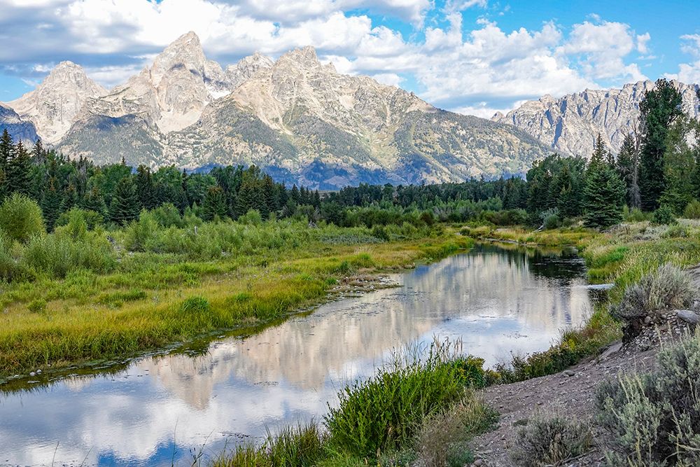 Grand Teton National Park-Wyoming-USA Scenic view of Grand Tetons mountain range art print by Janet Horton for $57.95 CAD