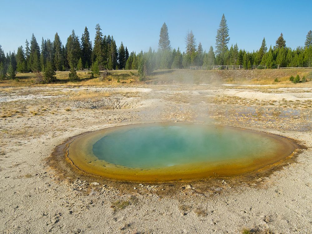 Wyoming- Yellowstone National Park. West Thumb Geyser Basin- Abyss Pool art print by Jamie and Judy Wild for $57.95 CAD