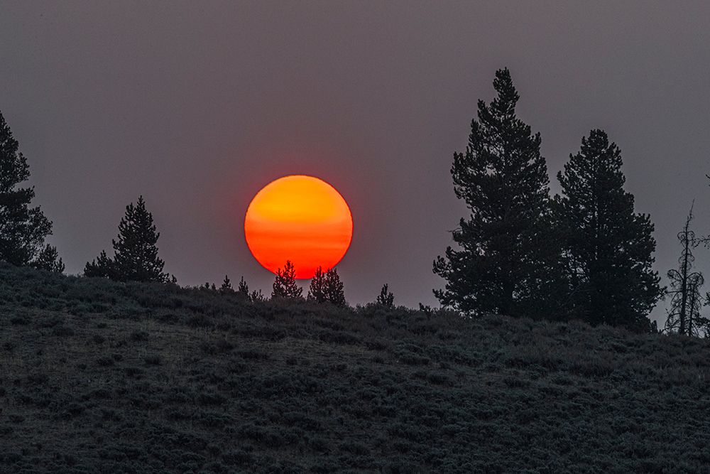 The morning sun rises over the hills and mountains that define Yellowstone NP. art print by Larry Richardson for $57.95 CAD