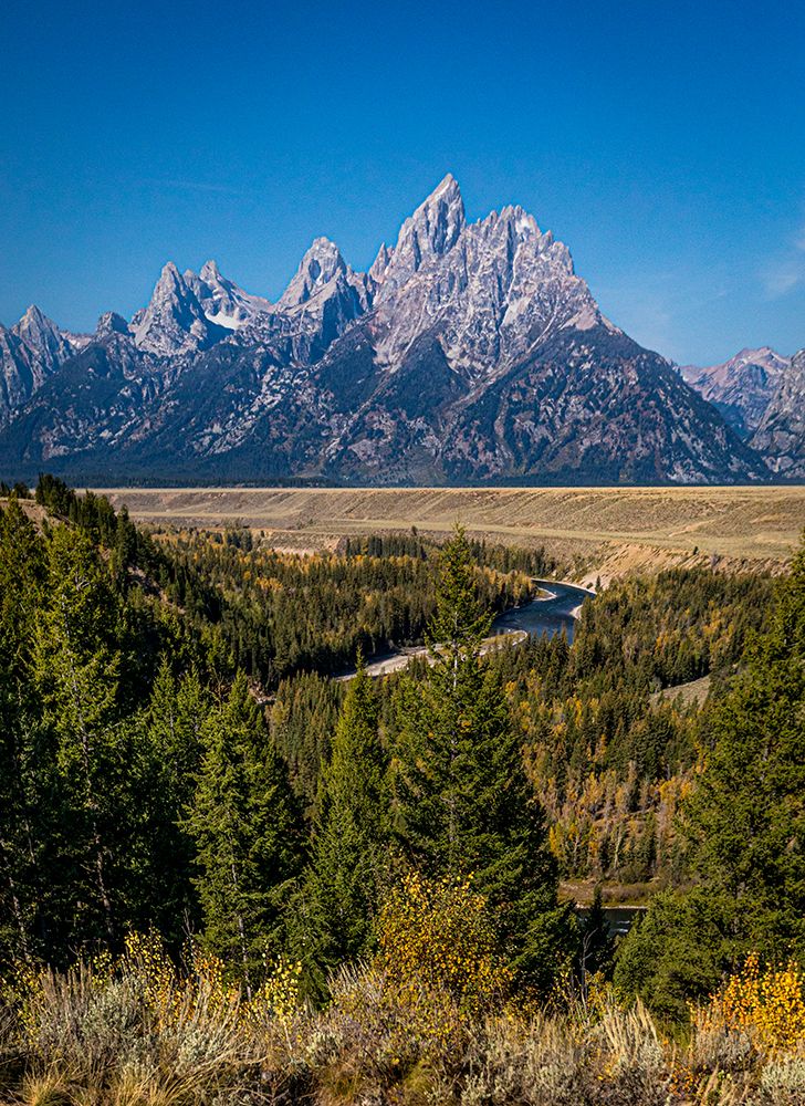The Grand Tetons rise high over the Snake River valley in Wyoming. art print by Larry Richardson for $57.95 CAD