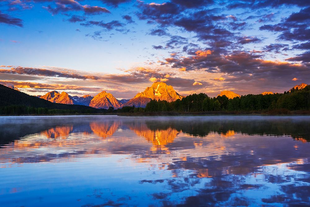 Dawn light over the Tetons from Oxbow Bend-Grand Teton National Park-Wyoming-USA art print by Russ Bishop for $57.95 CAD