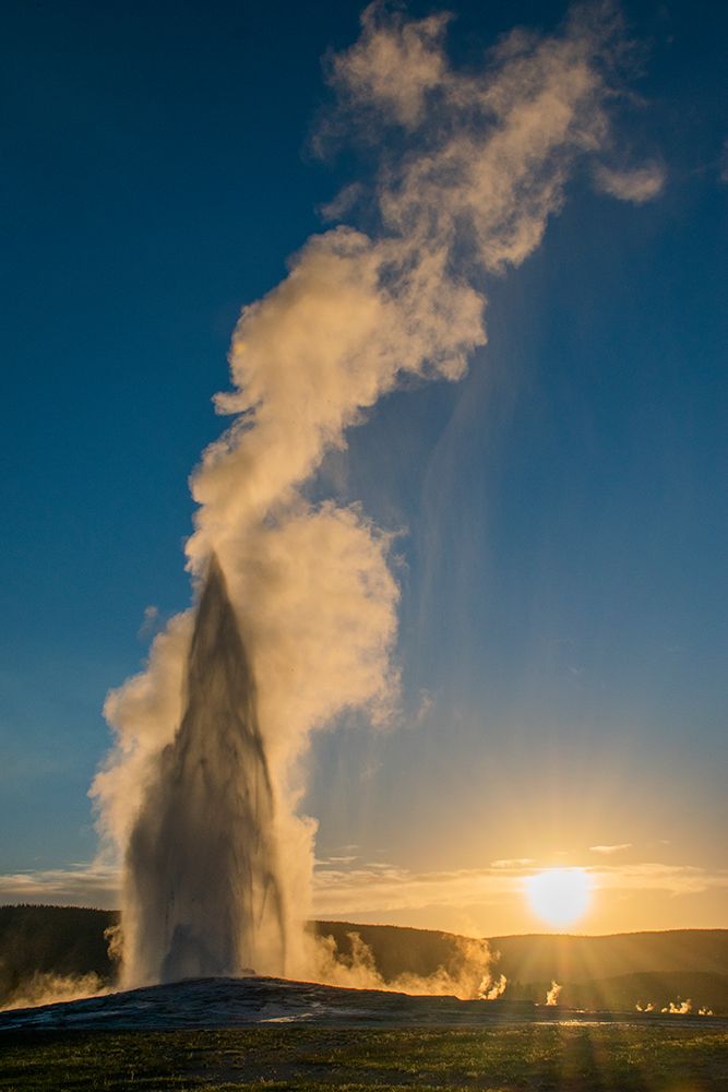 Old Faithful Geyser Eruption-Yellowstone National Park-Wyoming-Usa. art print by Roddy Scheer for $57.95 CAD