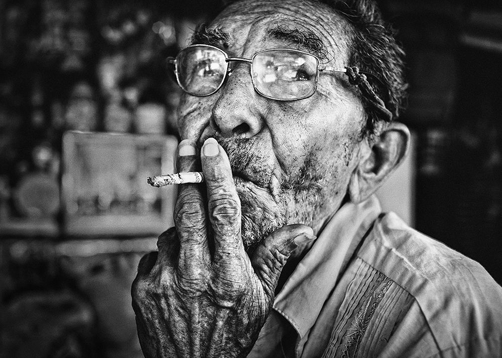 Old Man Smoking art print by Paul Gomez for $57.95 CAD