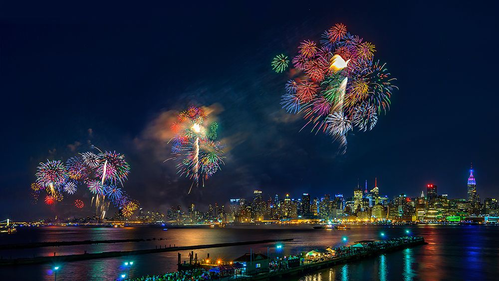 Celebration Of Independence Day In Nyc art print by Hua Zhu for $57.95 CAD