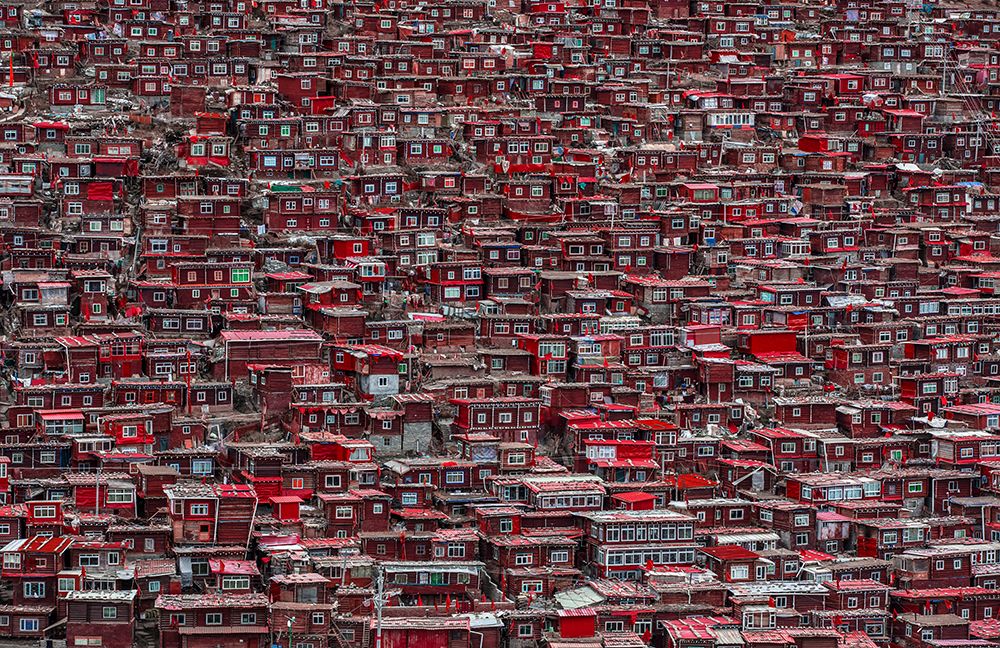 Red Houses art print by Ali Al-Jazeri for $57.95 CAD