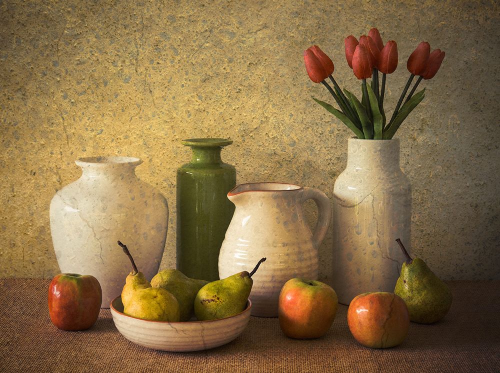 Apples Pears And Tulips art print by Jacqueline Hammer for $57.95 CAD