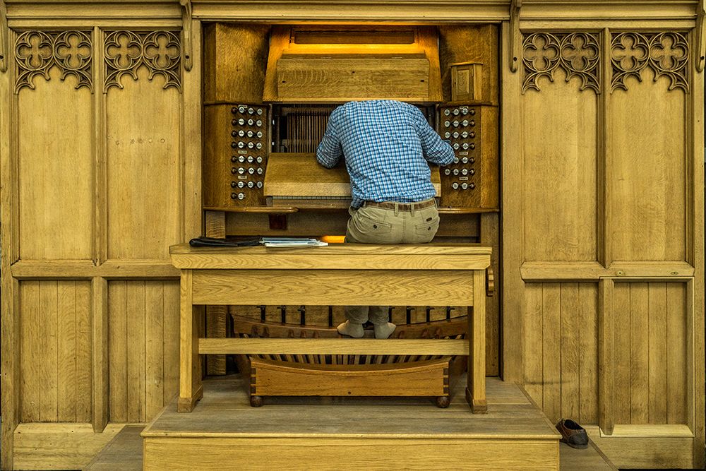 Repairing the organ art print by Susanne Stoop for $57.95 CAD
