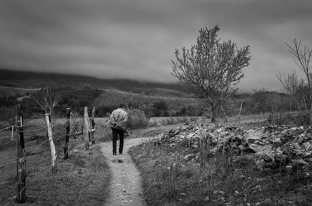 Wallk with umbrela art print by Petar Boskovski for $57.95 CAD