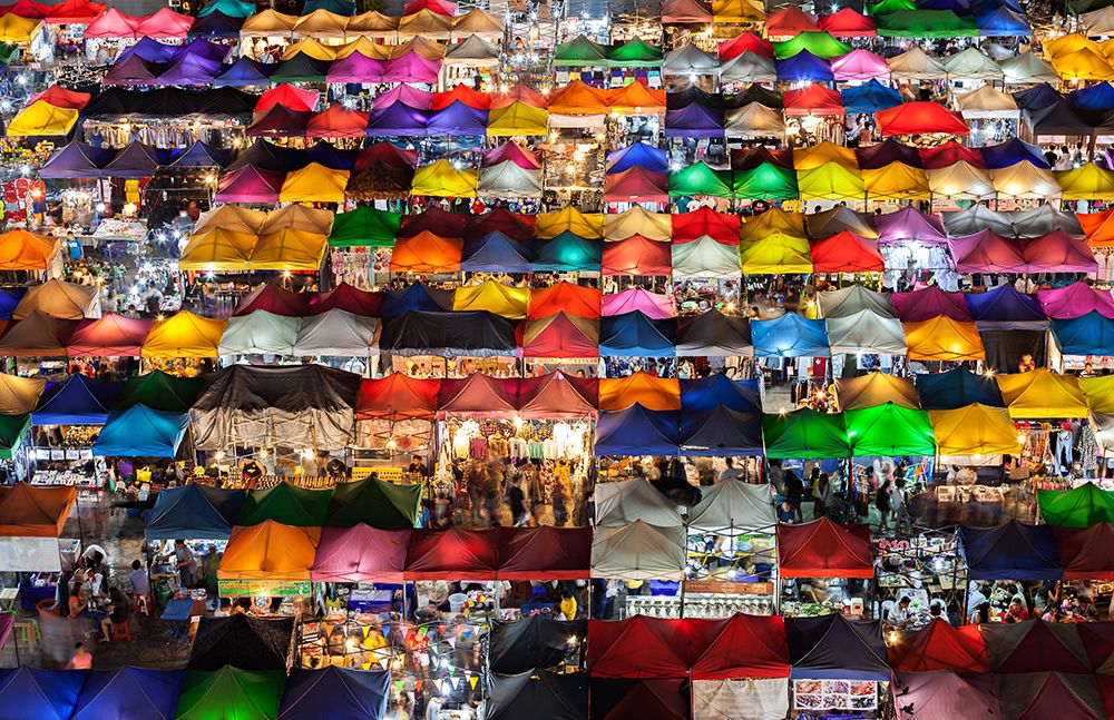 Colorful Market art print by Prasad Ambati for $57.95 CAD