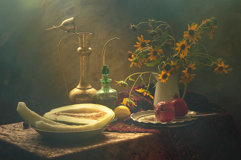 Still Life with Melon art print by UstinaGreen for $57.95 CAD