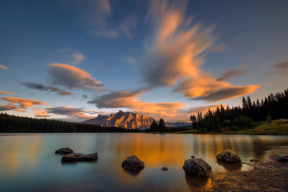 Two Jack Lake Sunset art print by Hua Zhu for $57.95 CAD