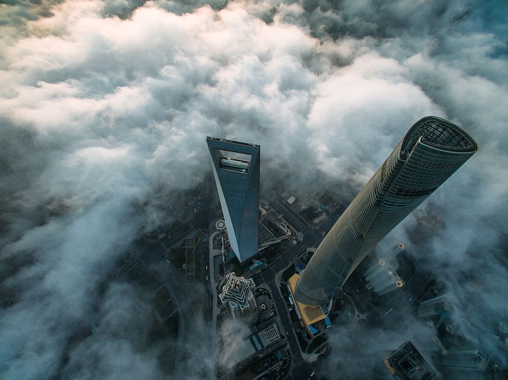 Heavenly view of Shanghai art print by Stan Huang for $57.95 CAD