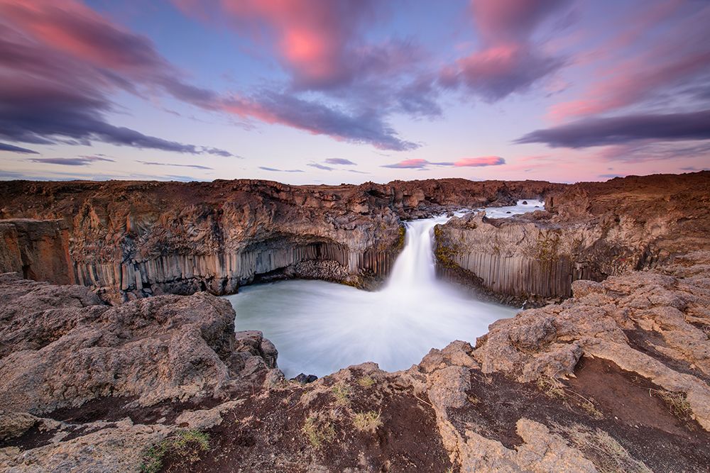Twilight Basalt Waterfall art print by Luigi Ruoppolo for $57.95 CAD