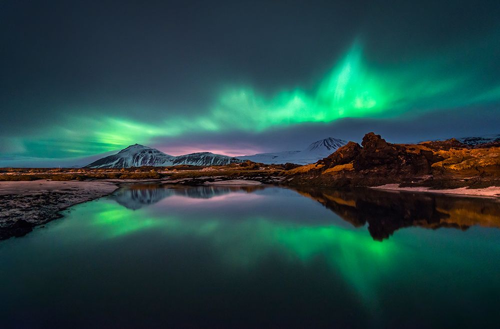 Mirrored Aurora art print by Andrea Auf Dem for $57.95 CAD