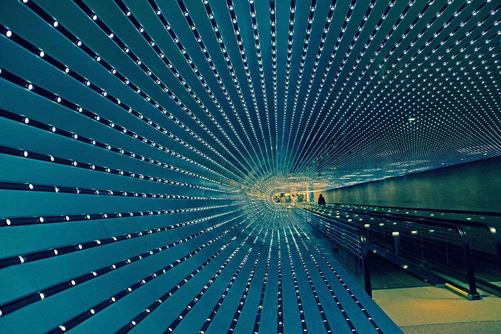 Blue Tunnel art print by Oscar V Ajanel for $57.95 CAD