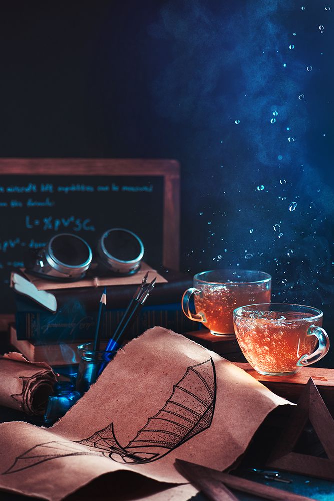 Steampunk Tea (With Goggles And Blueprints) art print by Dina Belenko for $57.95 CAD