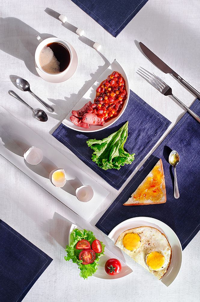 Suprematic meal: English breakfast art print by Dina Belenko for $57.95 CAD