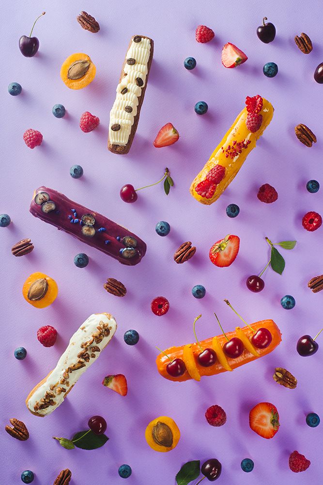 Sweet pattern: eclair art print by Dina Belenko for $57.95 CAD