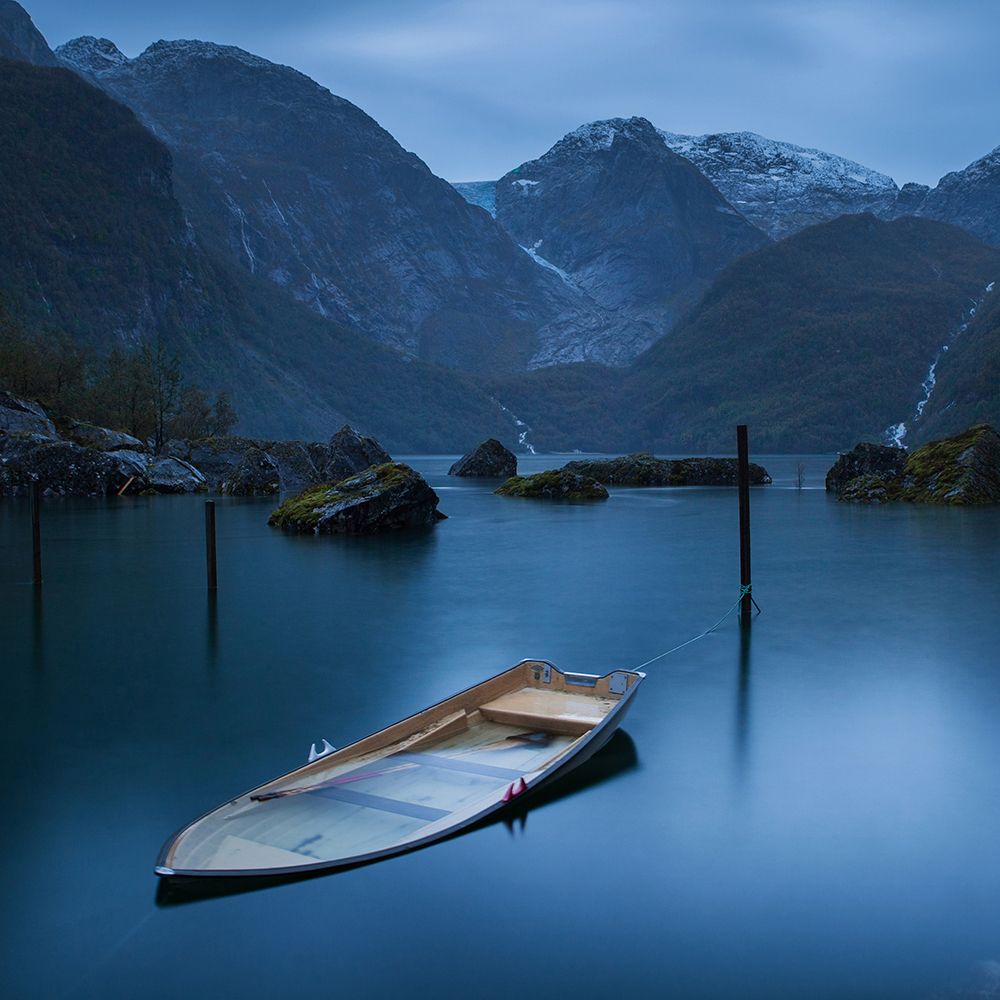 Twilight On The Lake At The Glacier Folgefonna art print by Yuppidu for $57.95 CAD