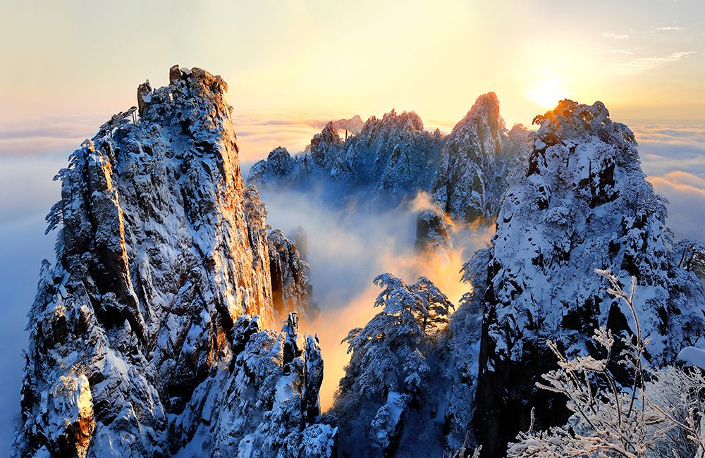 Sunrise At Mt. Huang Shan art print by Adam Wong for $57.95 CAD