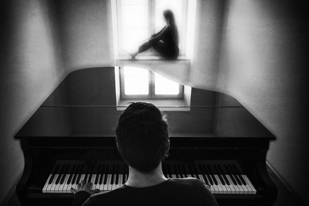 The Pianist And His Muse art print by Roswitha Schleicher-Schwarz for $57.95 CAD
