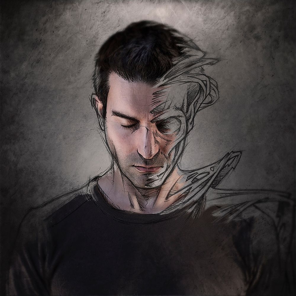 The dark side of the sketch art print by Sebastien Del Grosso for $57.95 CAD