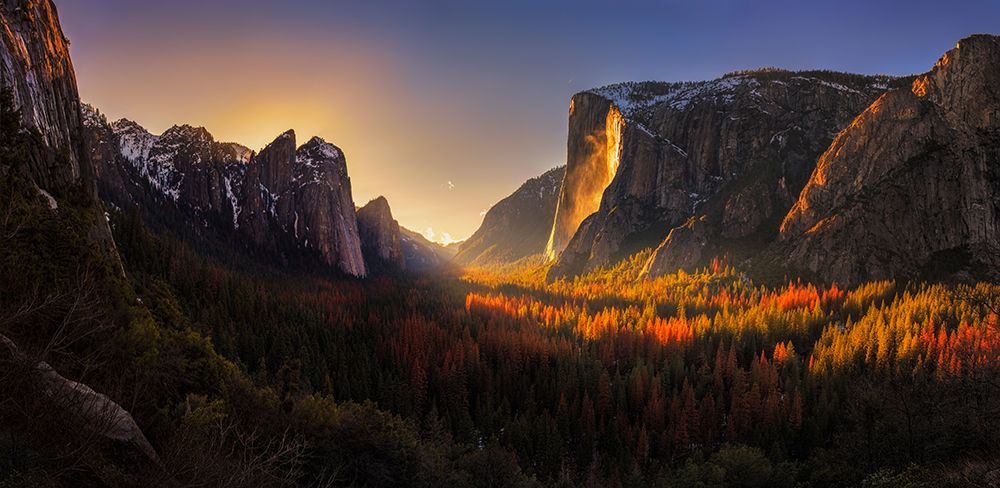 Yosemite Firefall art print by Yan Zhang for $57.95 CAD