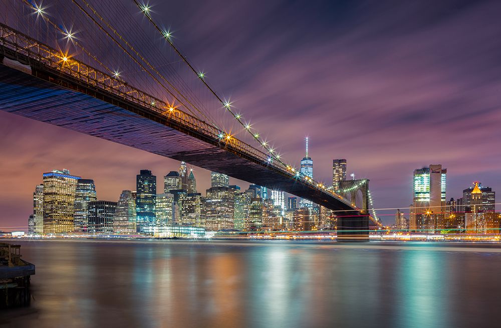 Brooklyn Bridge At Night art print by Michael Zheng for $57.95 CAD