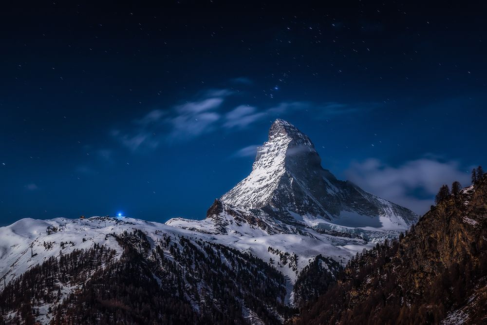 Full Moon At Matterhorn art print by Jesus Gonzalez Vera for $57.95 CAD