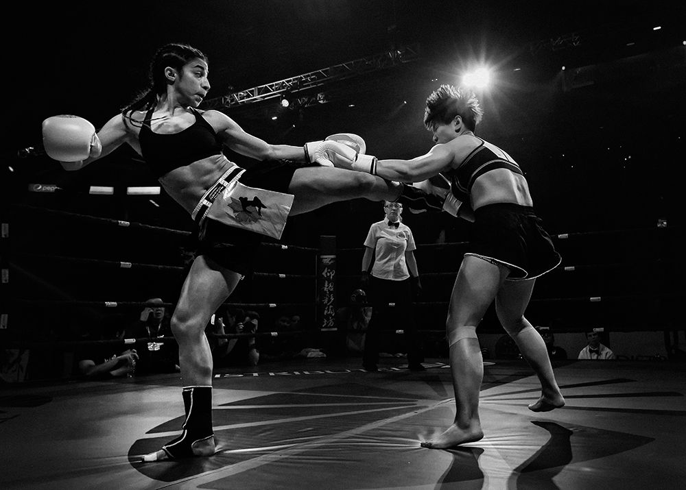 Kickboxing Fighting art print by Henry Zhao for $57.95 CAD