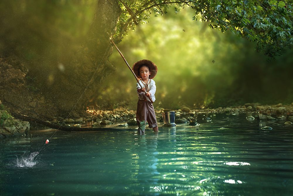 fishing art print by Evgeny Loza for $57.95 CAD