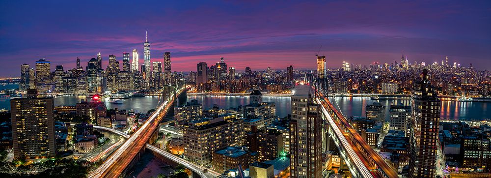 Manhattan Skyline During Beautiful Sunset art print by Thomas D Morkeberg for $57.95 CAD