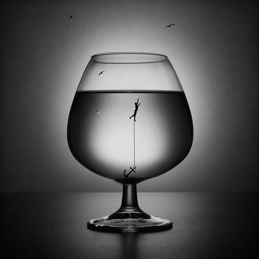 Alcoholism. The Drowning art print by Victoria Ivanova for $57.95 CAD