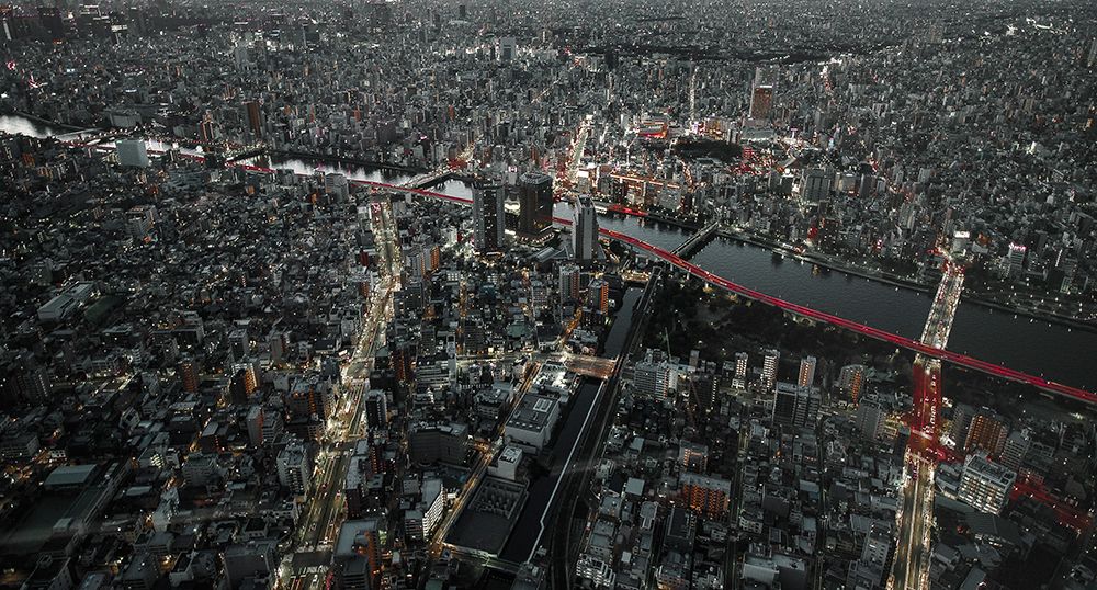 Red Line In The Dark Tokyo. art print by Carmine Chiriaco for $57.95 CAD