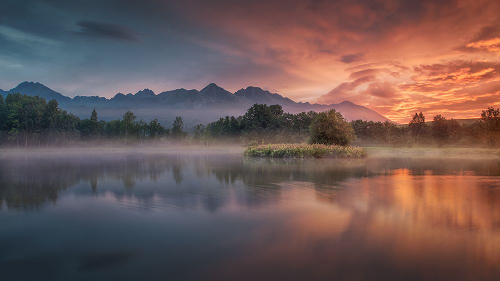 Daybreak By The Lake art print by Peter Svoboda Mqep for $57.95 CAD