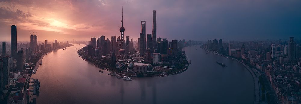 Flying Shanghai art print by Javier De La for $57.95 CAD
