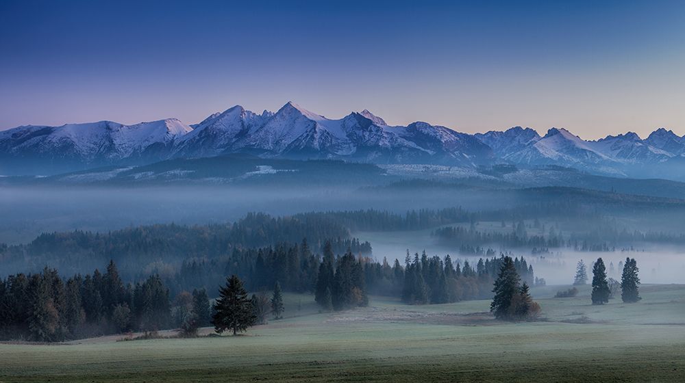 When silence is sneaking below the mountains art print by Peter Svoboda for $57.95 CAD