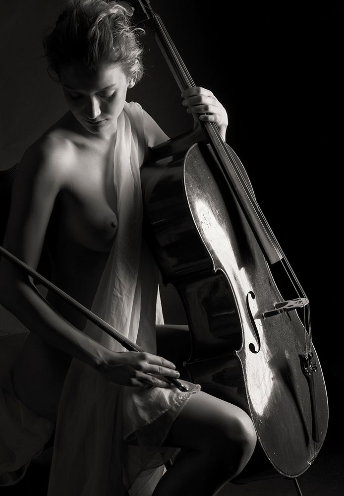 The Girl With Cello art print by James Yang for $57.95 CAD