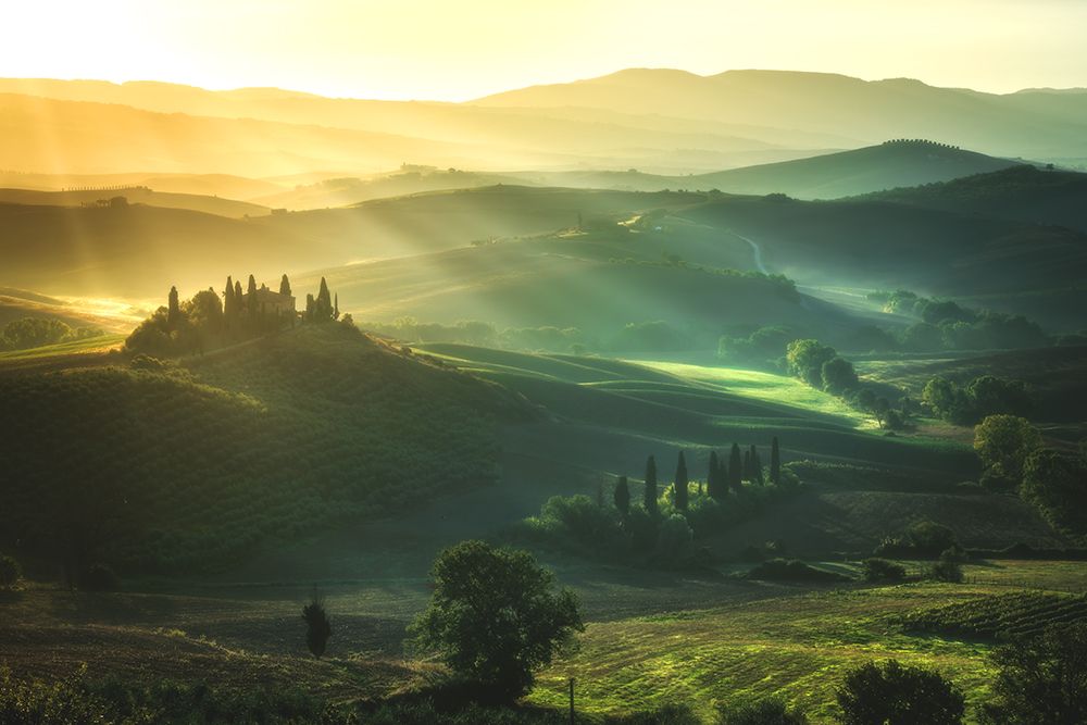 Tuscany - Val Dorcia Sunrise art print by Jean Claude Castor for $57.95 CAD