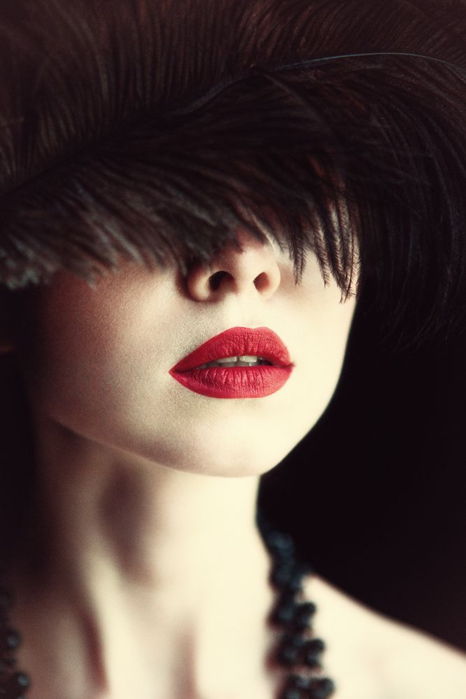 Lips And Feather art print by Magdalena Russocka for $57.95 CAD
