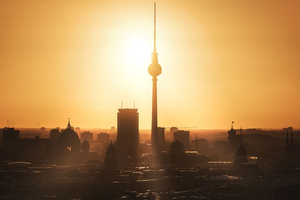 Berlin - Skyline Sunrise art print by Jean Claude Castor for $57.95 CAD