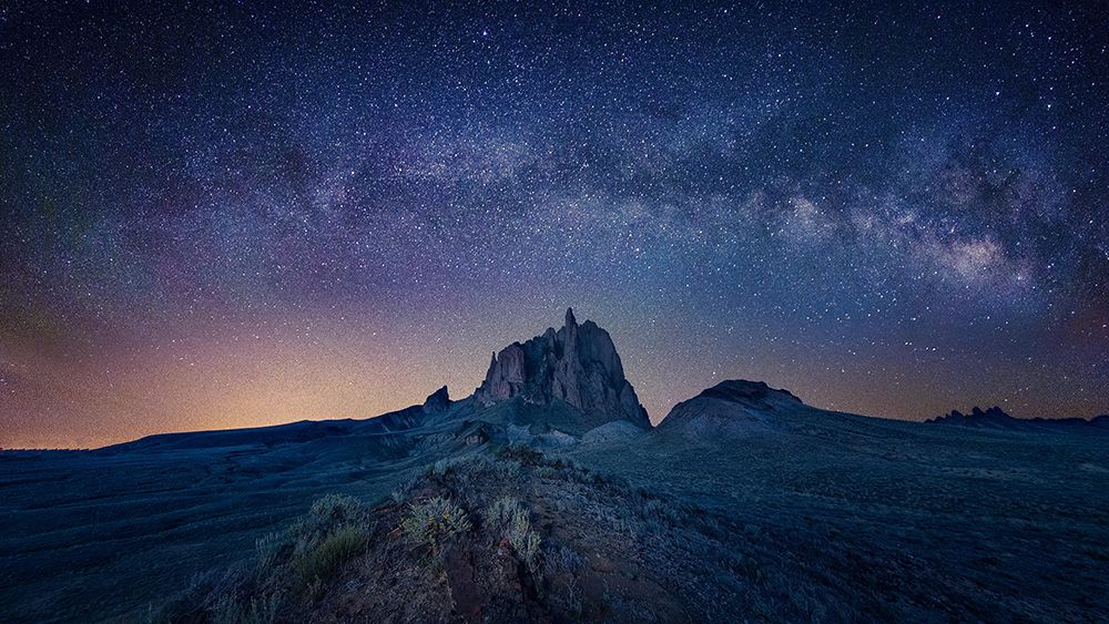 Ship Rock Under The Night Sky art print by Michael Zheng for $57.95 CAD