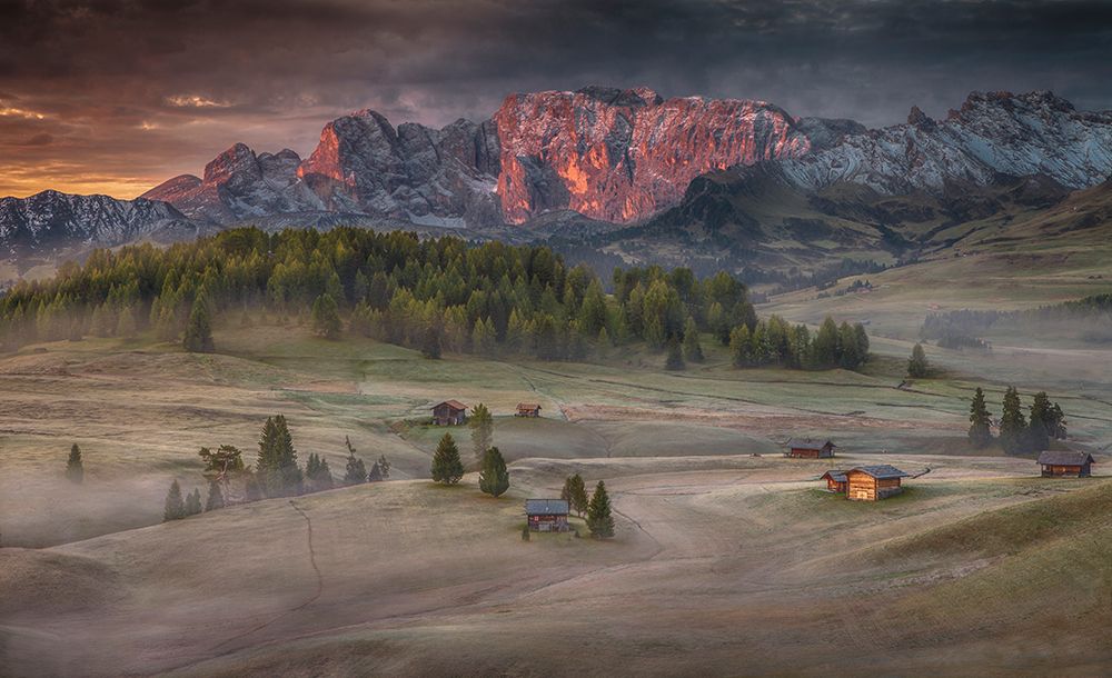 Burning Mountains Over The Frozen Valley art print by Peter Svoboda Mqep for $57.95 CAD