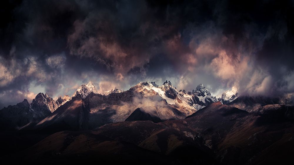 Dramatic Mountain Peaks art print by qiye for $57.95 CAD